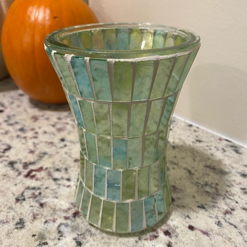 Shimmering Green Mosaic Tiles Holder- For Pens or toothbrushes